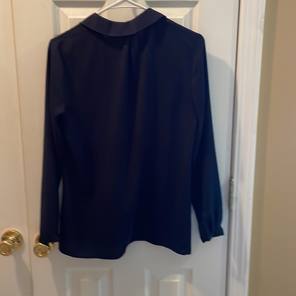 J Crew Navy Blouse - Picture 2 of 6
